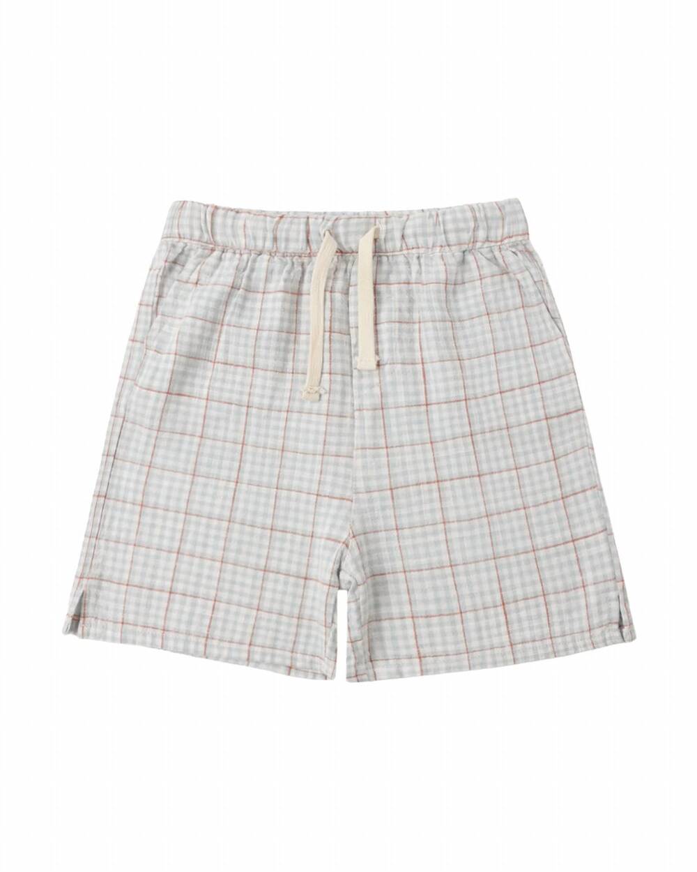 NEW RYLEE + CRU kid's perry short in light blue plaid